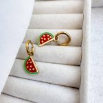 watermelon hoop earring