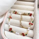 pearl cherry bracelet